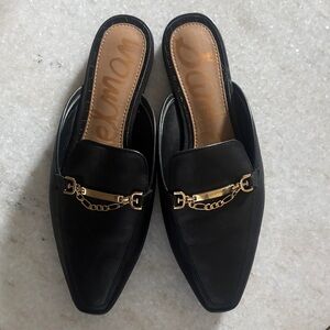 Sam Edelman Elegant Black Chain Loafers